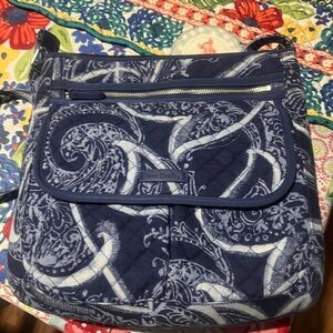 Vera Bradley Navy and White Quilted Crossbody Bag